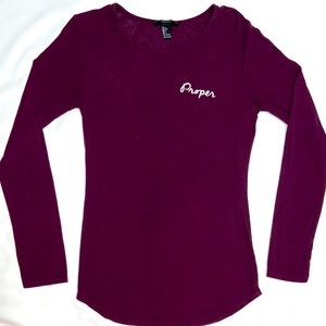 Long sleeve maroon knit top